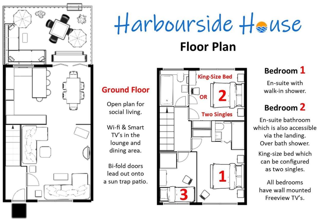Harbourside House - Great Location - Parking - 2 En-Suites - Sleeps 5 Plus 1 Пул Экстерьер фото
